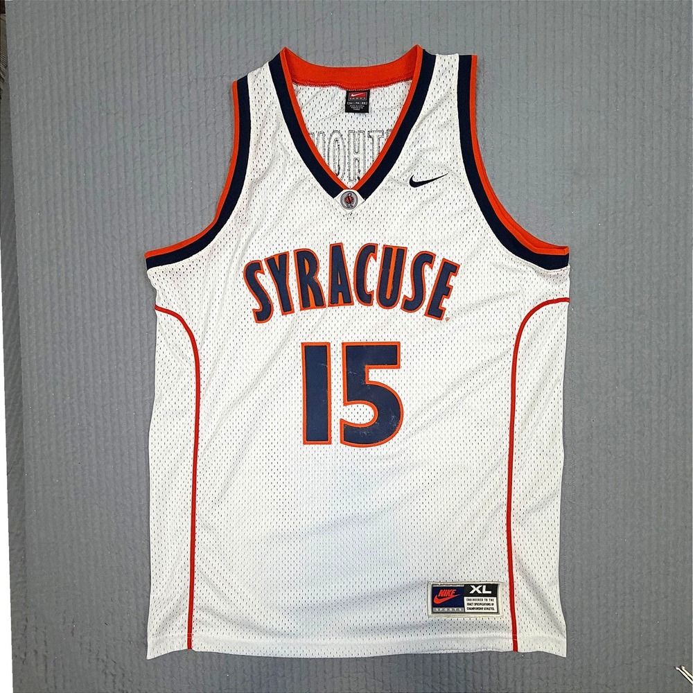 Vintage Nike Syracuse Orange Carmelo Anthony 15 Basketball Jersey Mens XL White